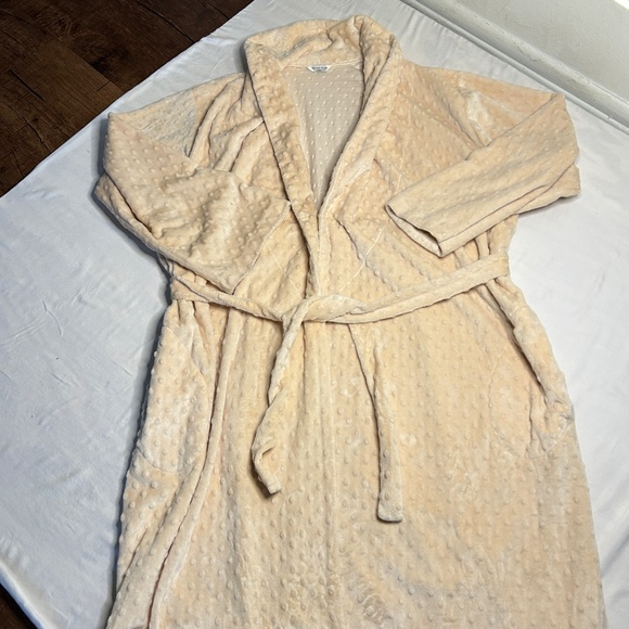 Vintage Karen Luu Home Couture Robe Women’s L Ivory Velour - Picture 4 of 9